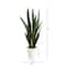 3ft. UV Resistant Artificial Snake Plant in White Decorative Planter